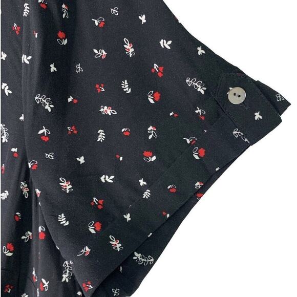 J Jill Floral Tie Front Wide-Leg Jumpsuit Womens Size L Black Red NWT $129 - Picture 5 of 12